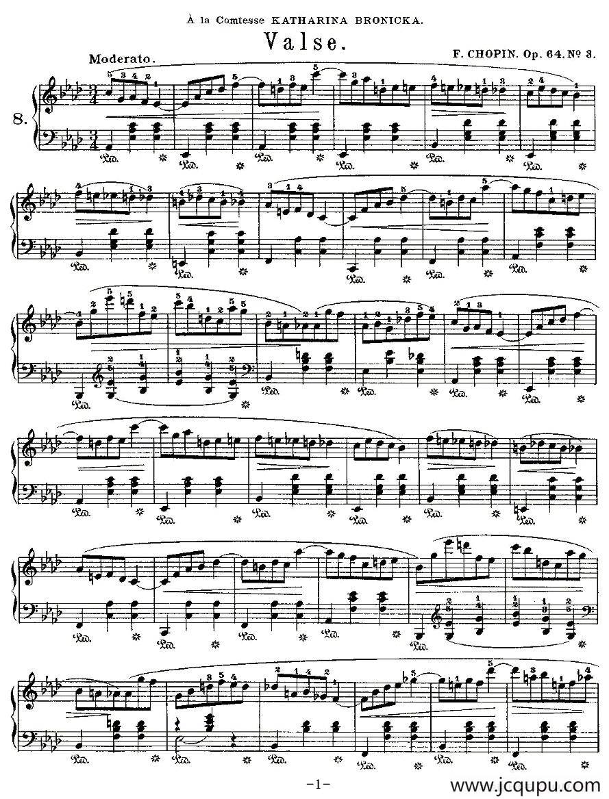 valse，Op.64, No.3简谱