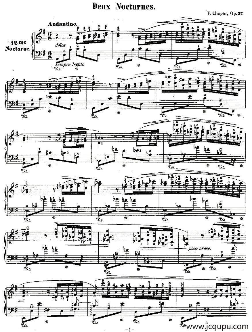 G大调夜曲Op.37－2（Deux Nocturnes）简谱
