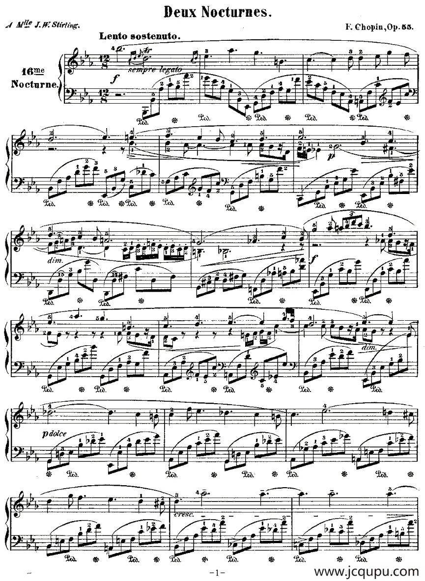 降E大调夜曲Op.55－2（Deux Nocturnes）简谱