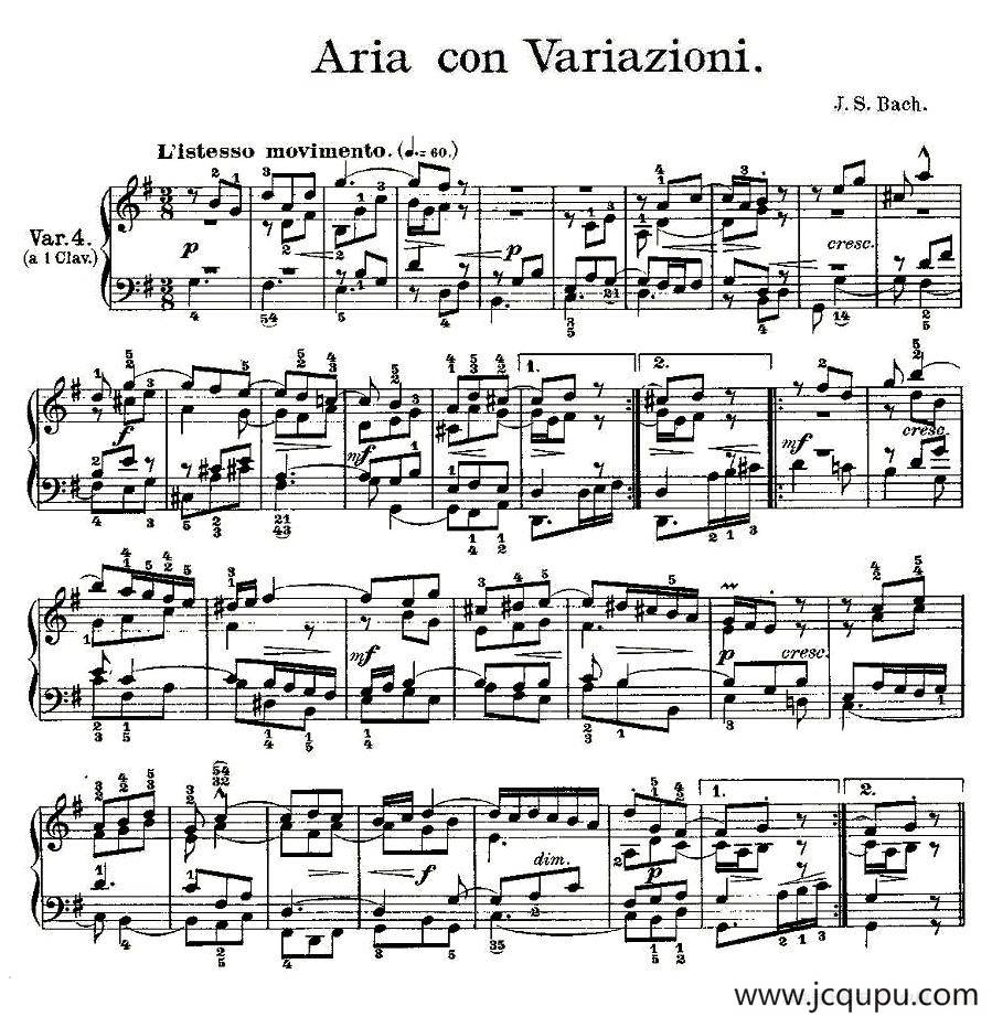 Aria con Variazioni 之四简谱