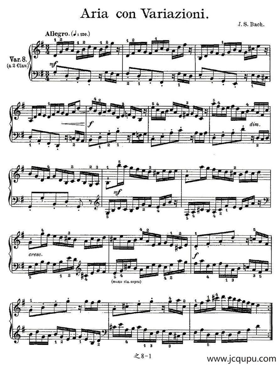 Aria con Variazioni 之八简谱