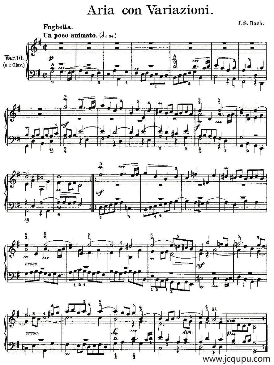 Aria con Variazioni 之十简谱