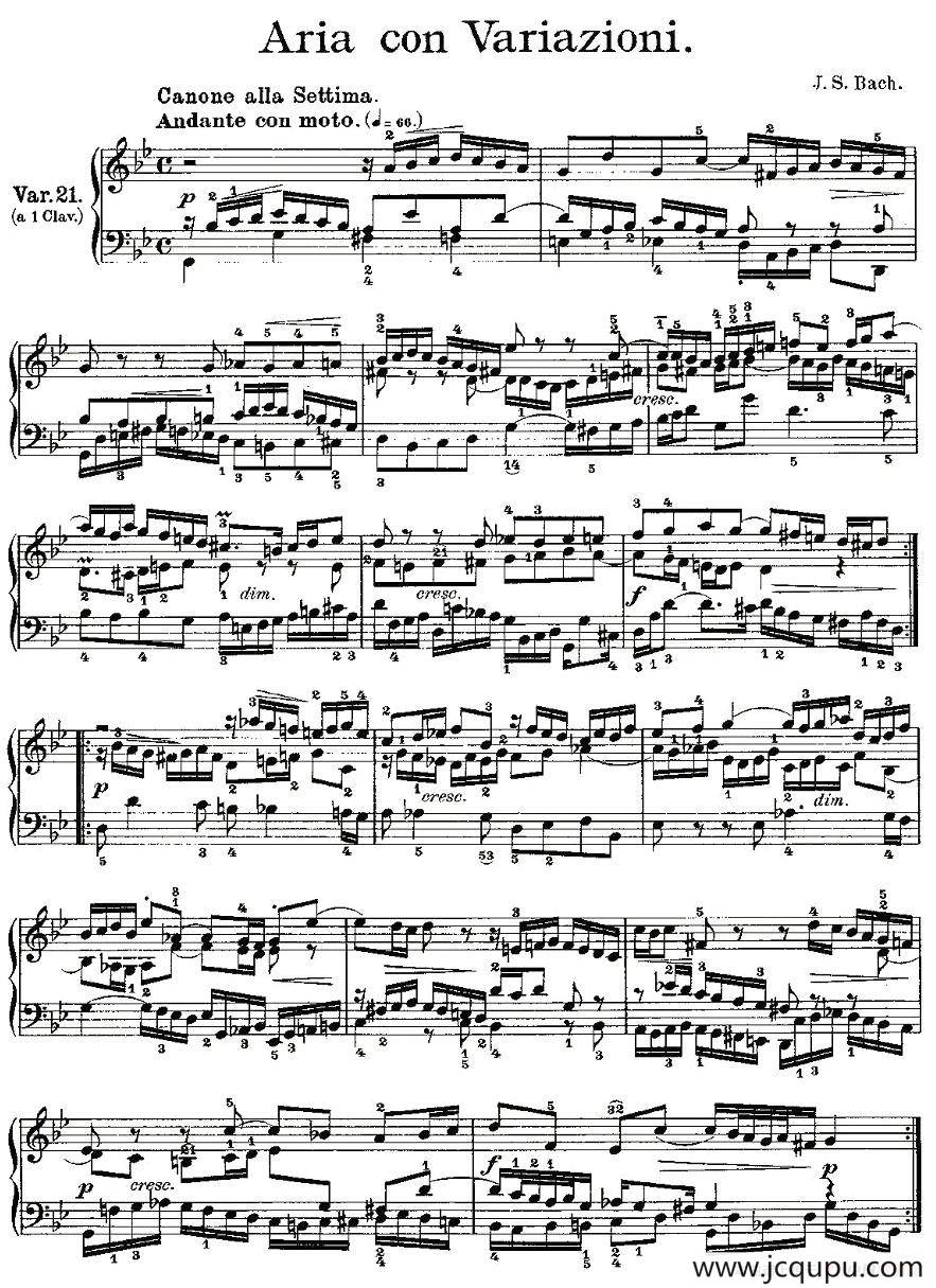 Aria con Variazioni 之21简谱