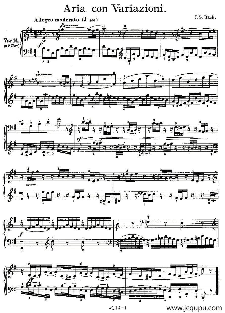 Aria con Variazioni 之14简谱