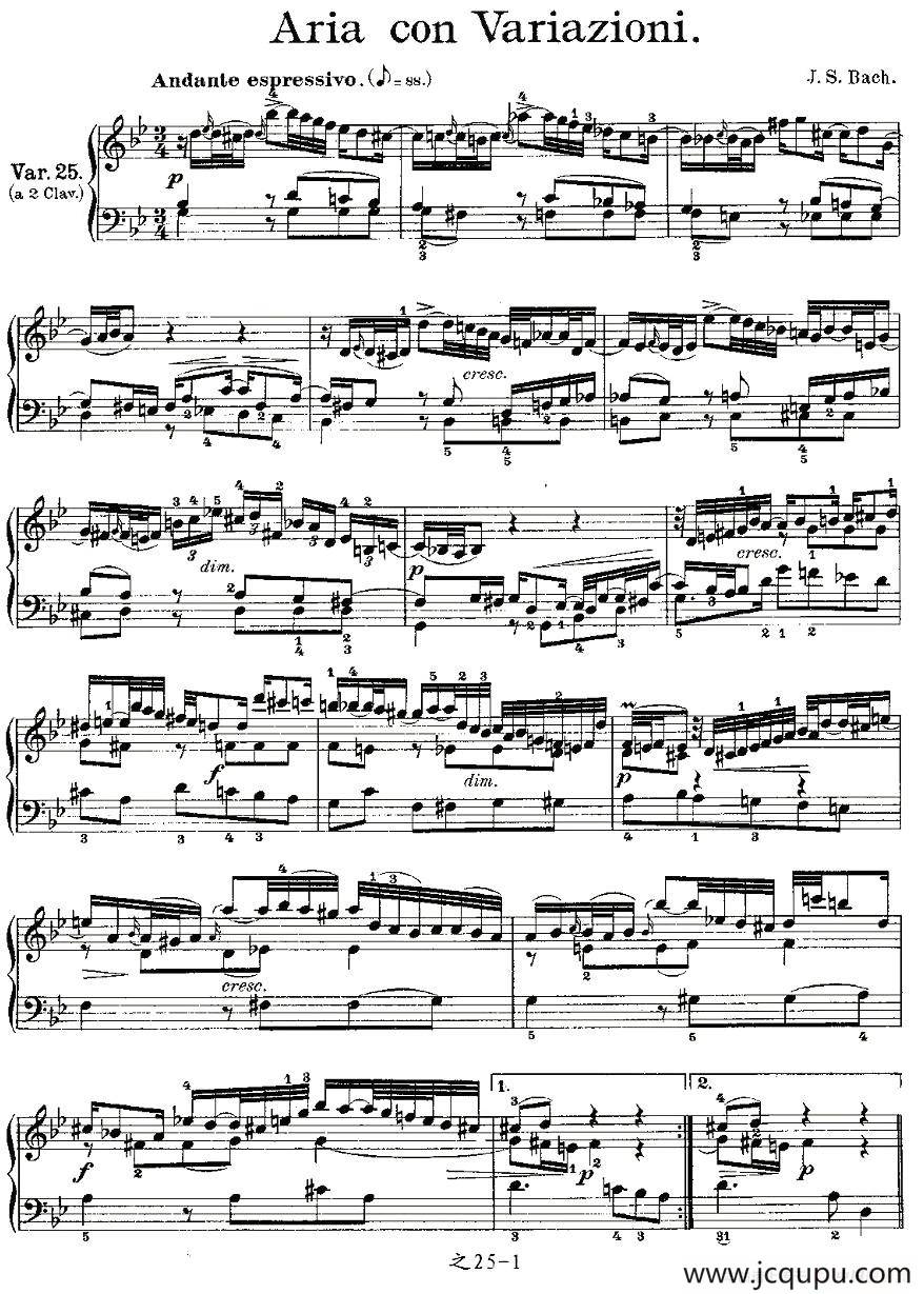 Aria con Variazioni 之25简谱