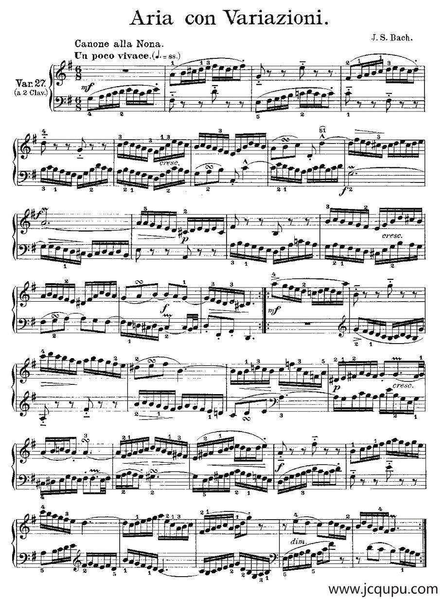Aria con Variazioni 之27简谱