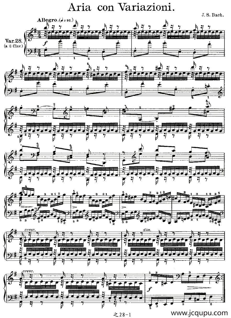 Aria con Variazioni 之28简谱