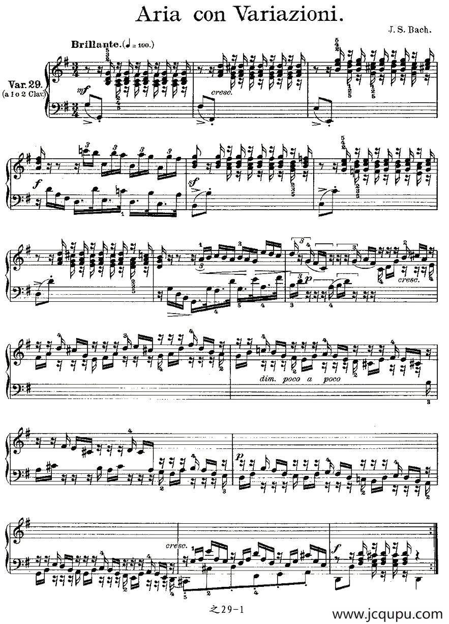 Aria con Variazioni 之29简谱