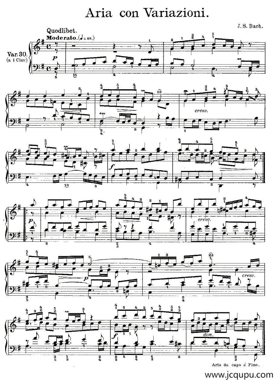 Aria con Variazioni 之30简谱