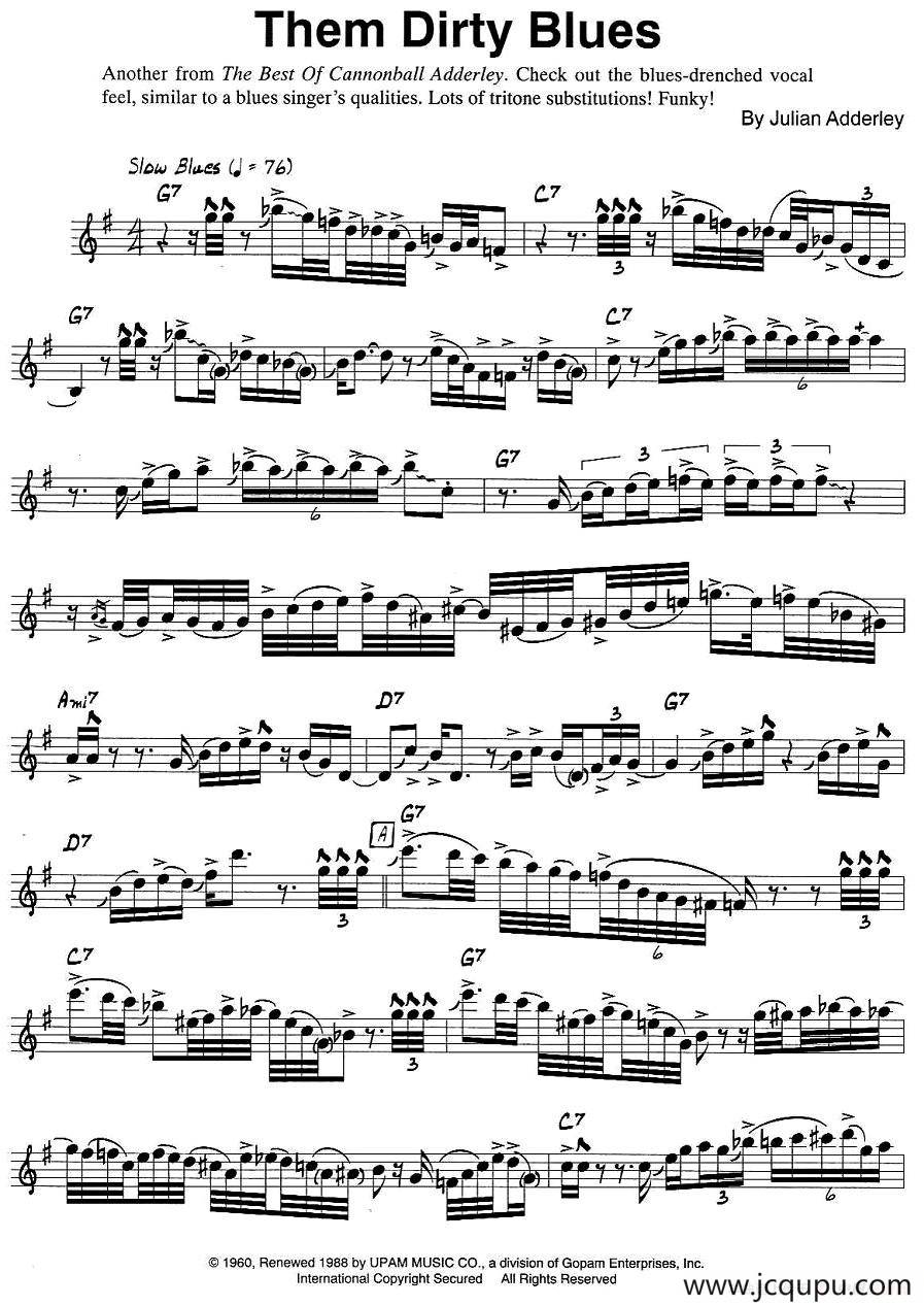 Them Dirty Blues简谱