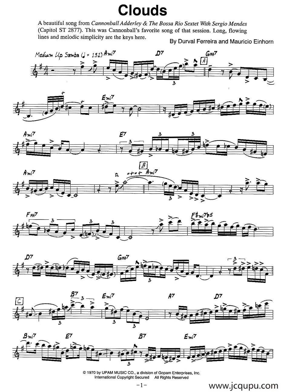 Clouds简谱