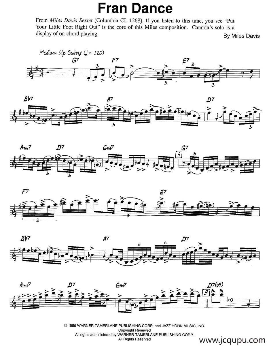 Fran Dance简谱