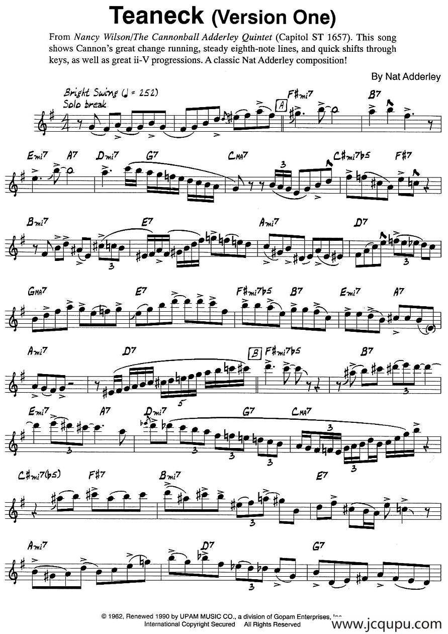 Teaneck（Version One）简谱