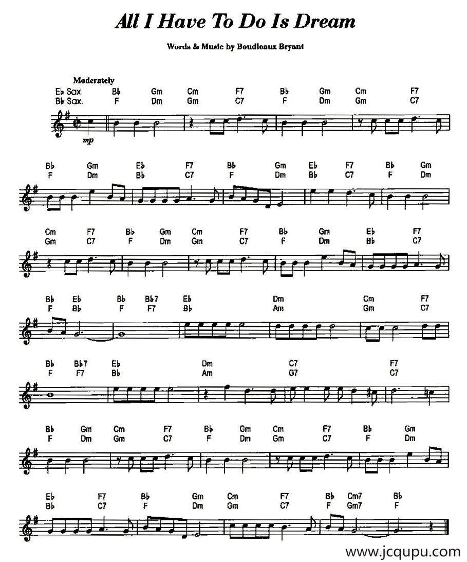 All I have To Do Is Dream简谱