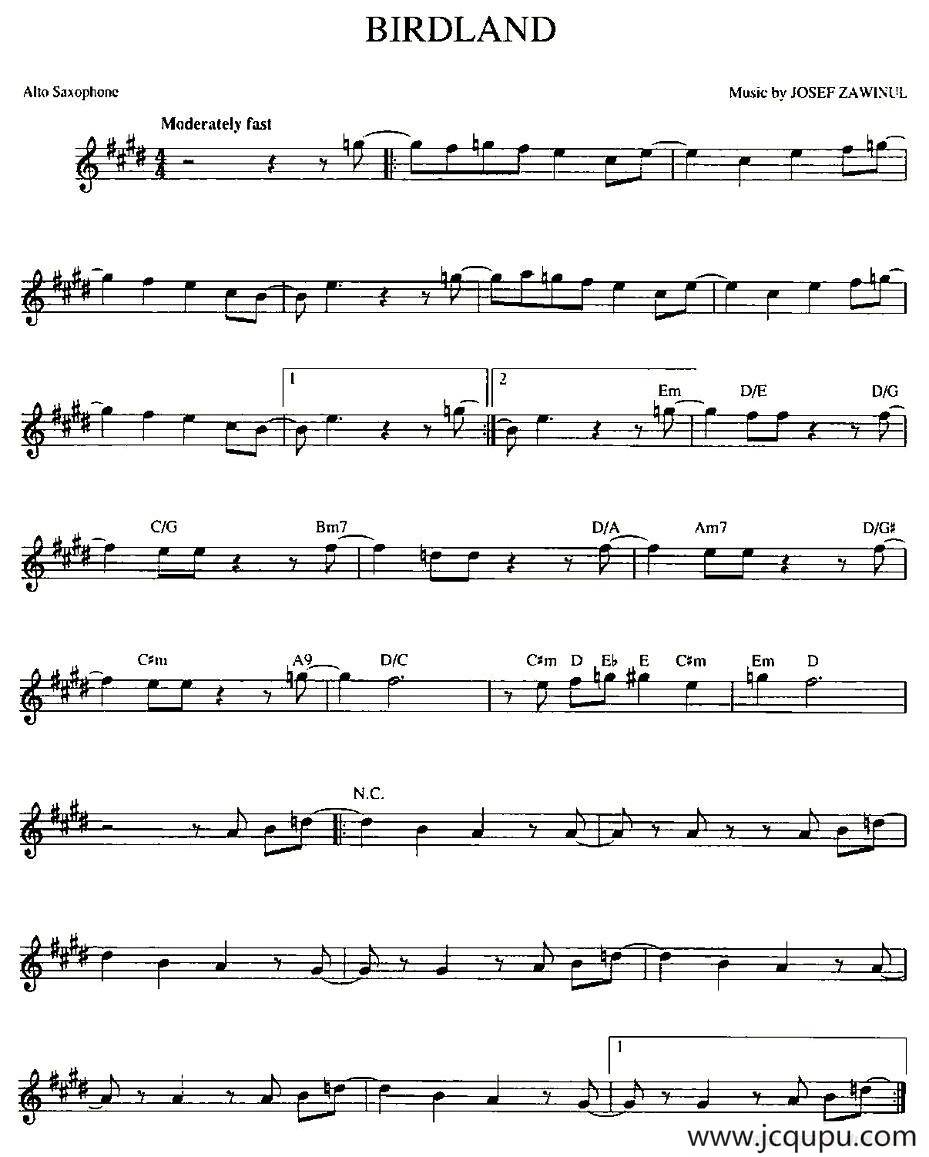 BIRDLAND简谱