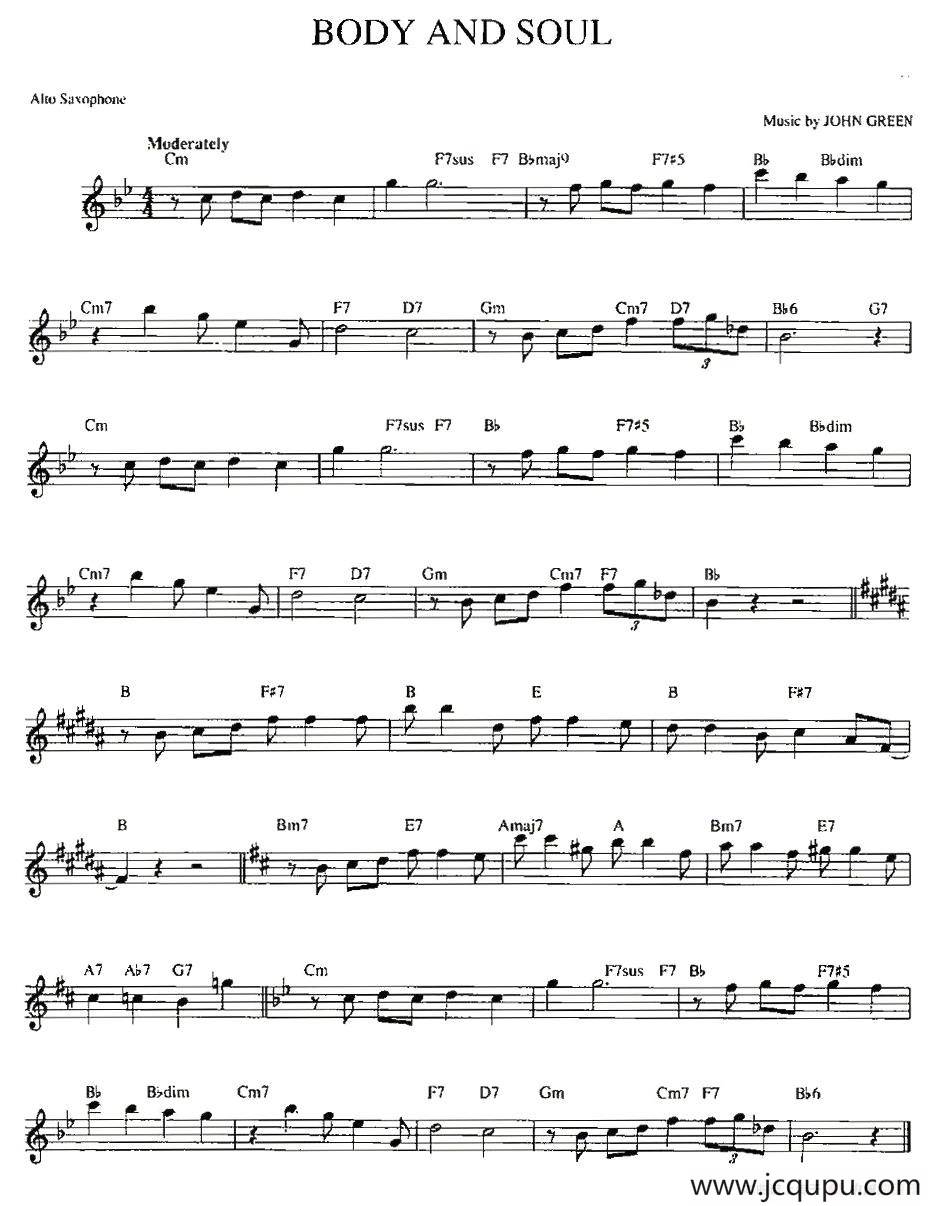 BODY AND SOUL简谱