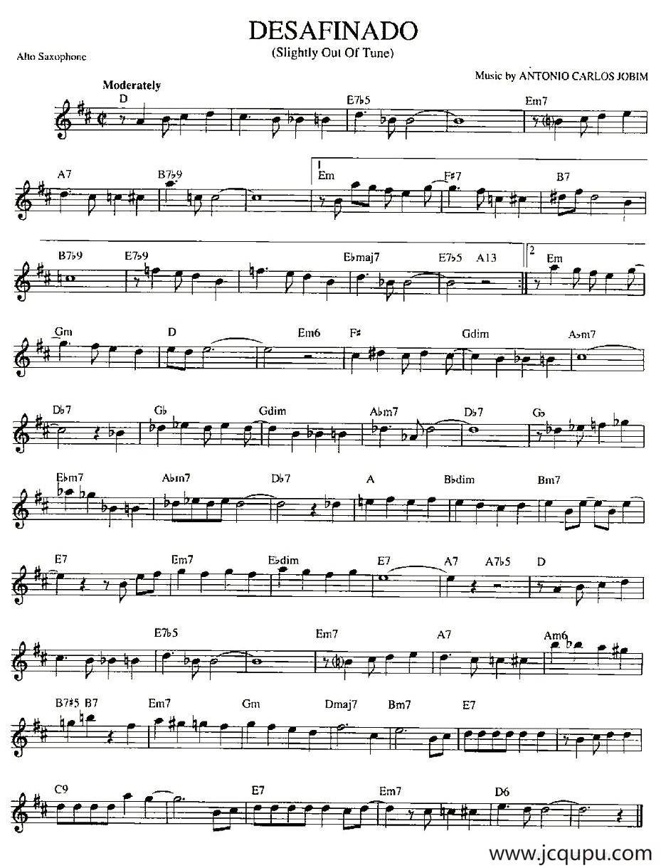 DESAFINADO简谱