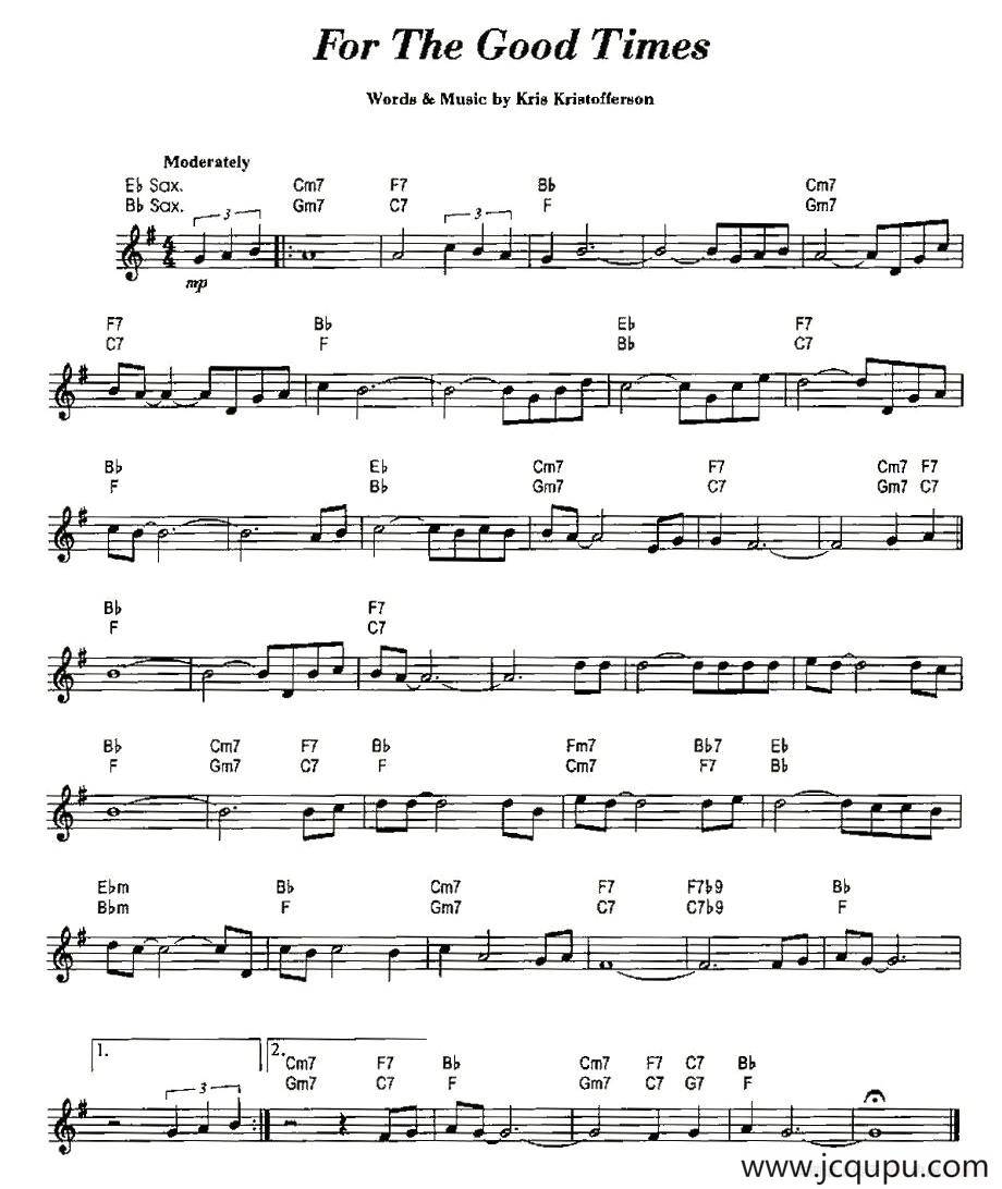 For The Good Times简谱