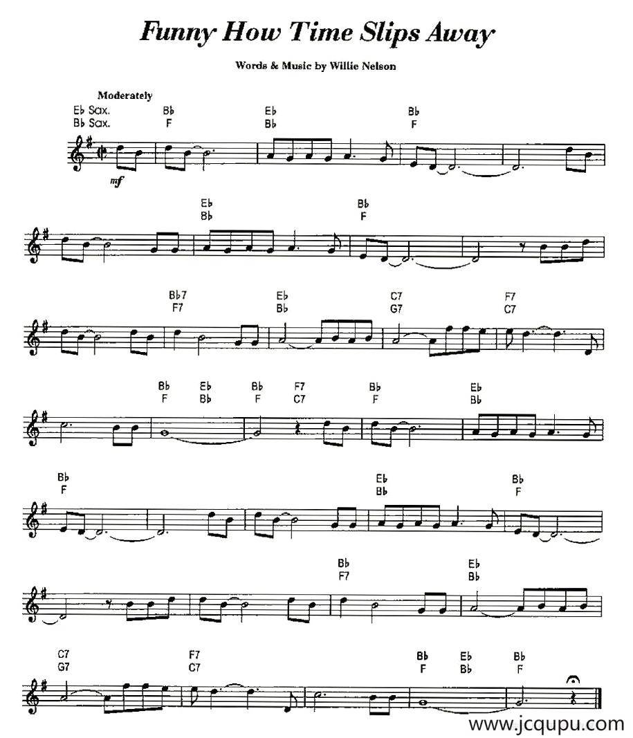 Funny How Time Slips Away简谱