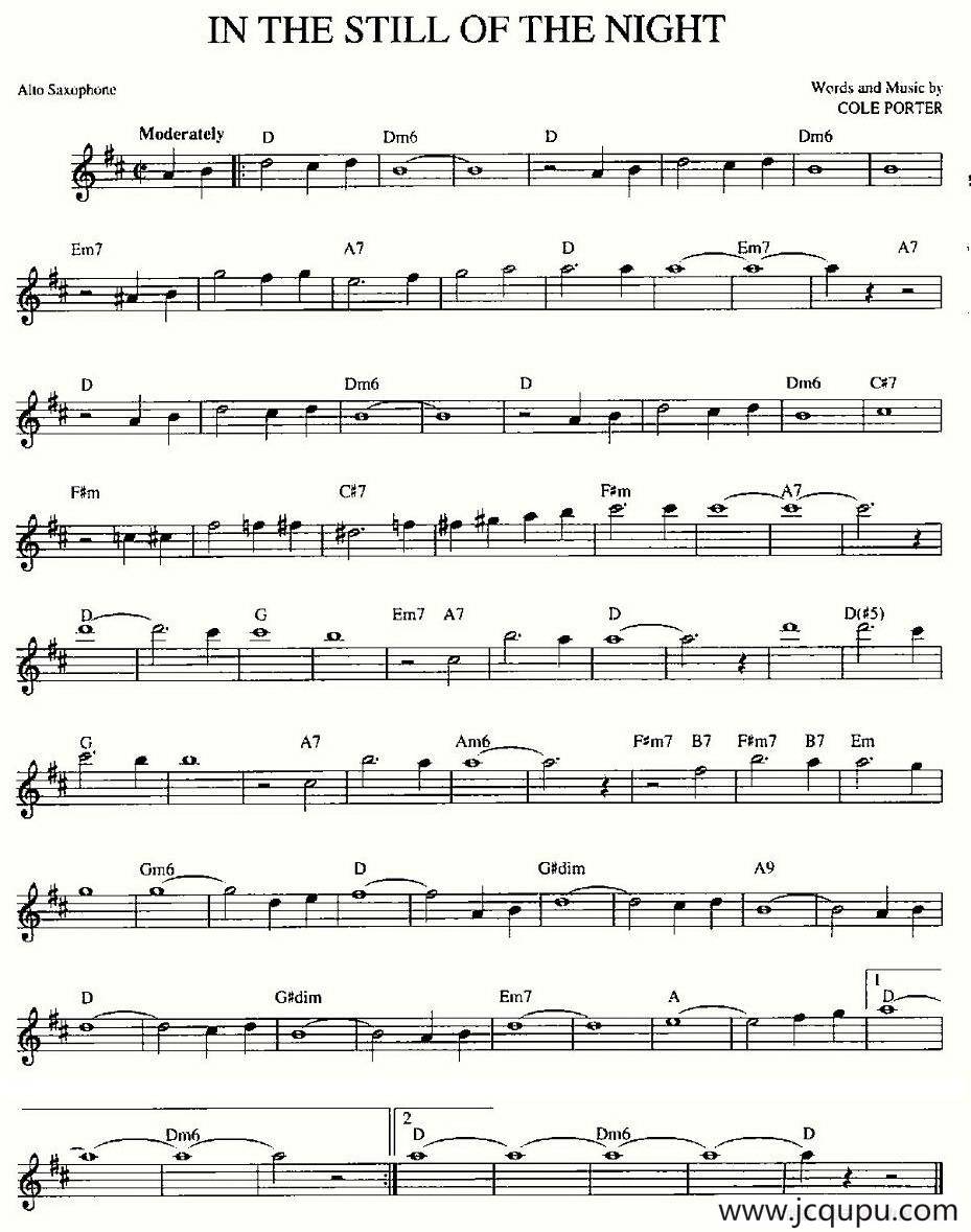 IN THE STILL OF THE NIGHT简谱