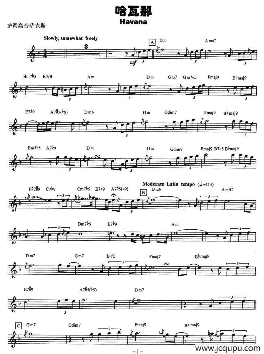 哈瓦那简谱