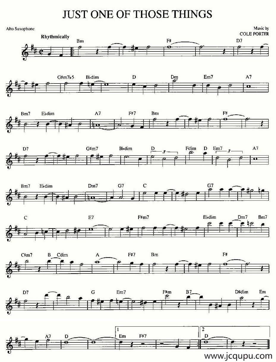 JUST ONE OF THOSE THINGS简谱