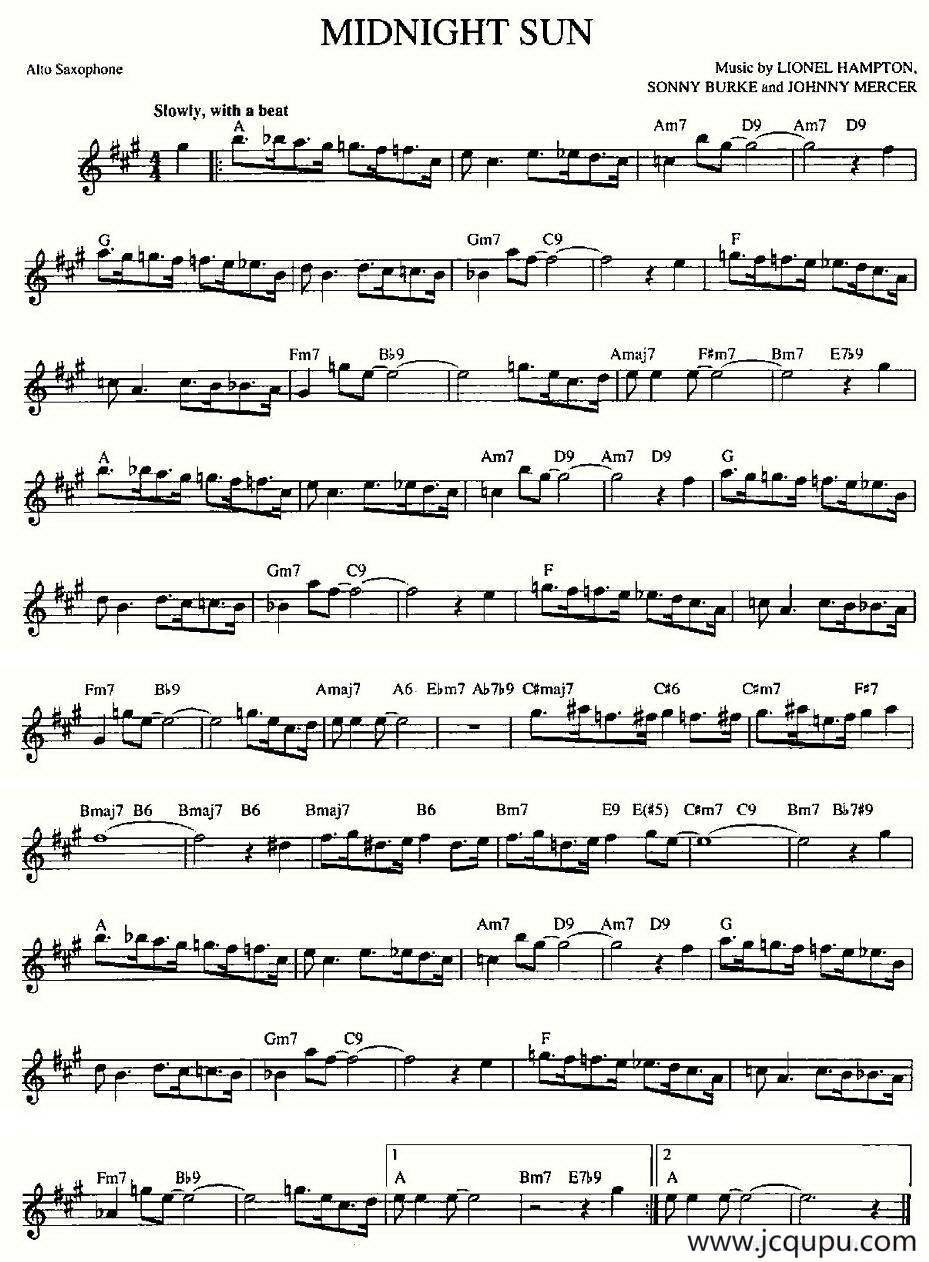 MIDNIGHT SUN简谱