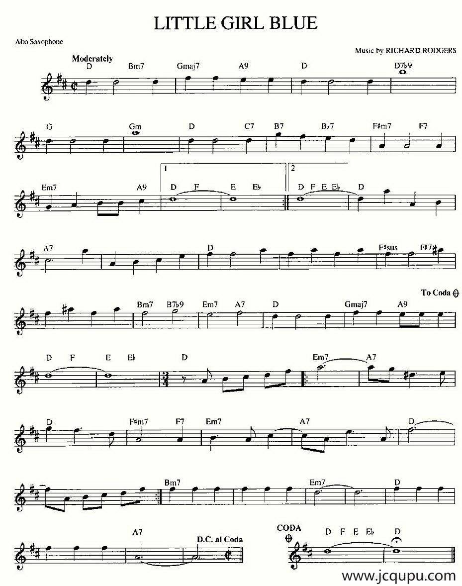 LITTLE GIRL BLUE简谱