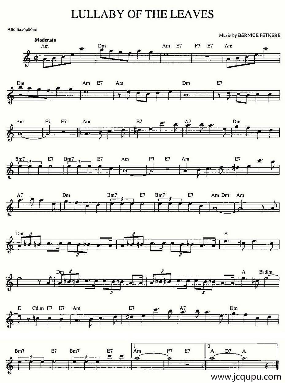 LULLABY OF THE LEAVES简谱