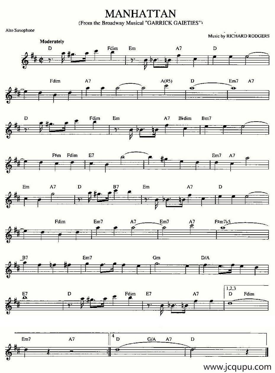 MANHATTAN简谱