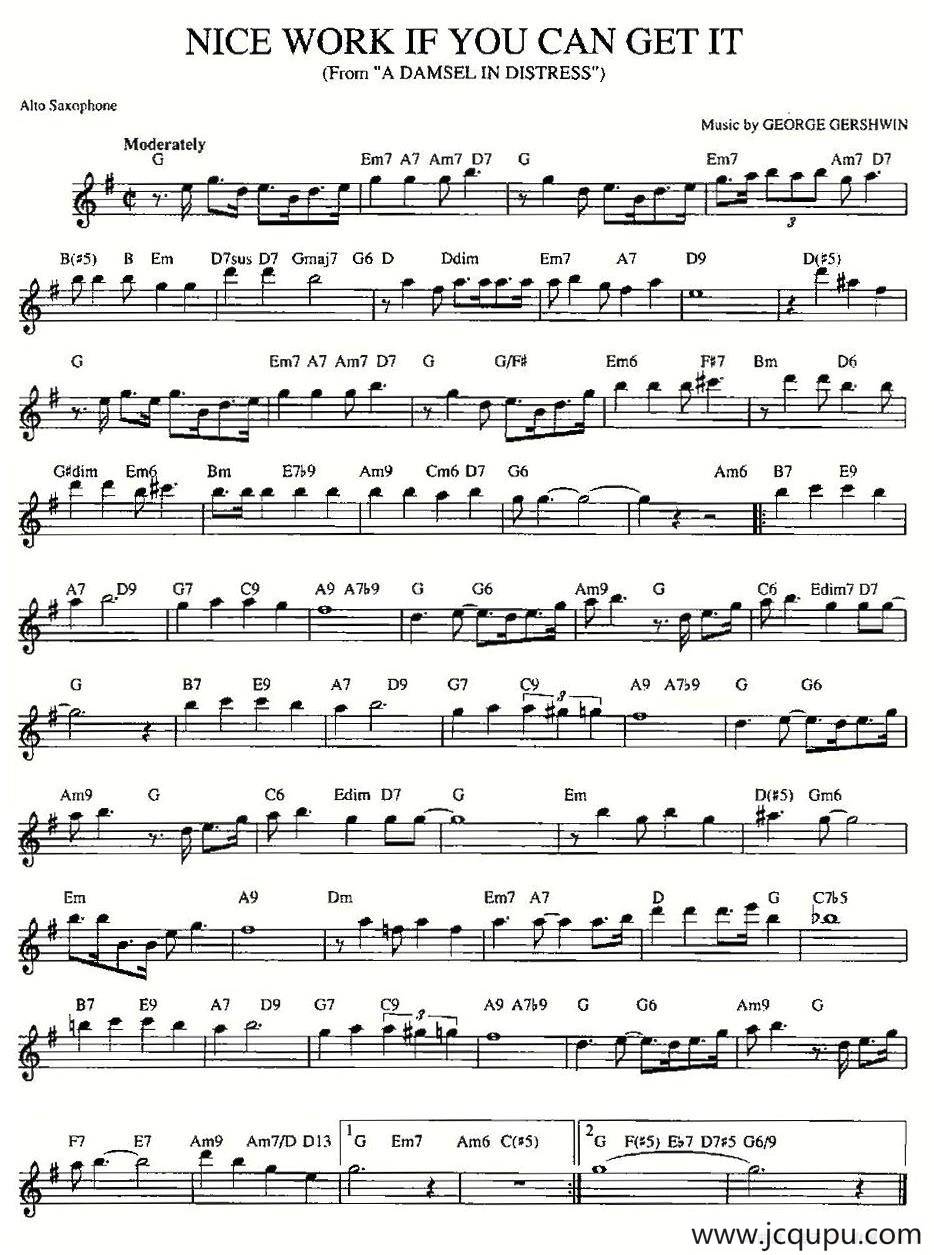 NICE WORK IF YOU CAN GET IT简谱