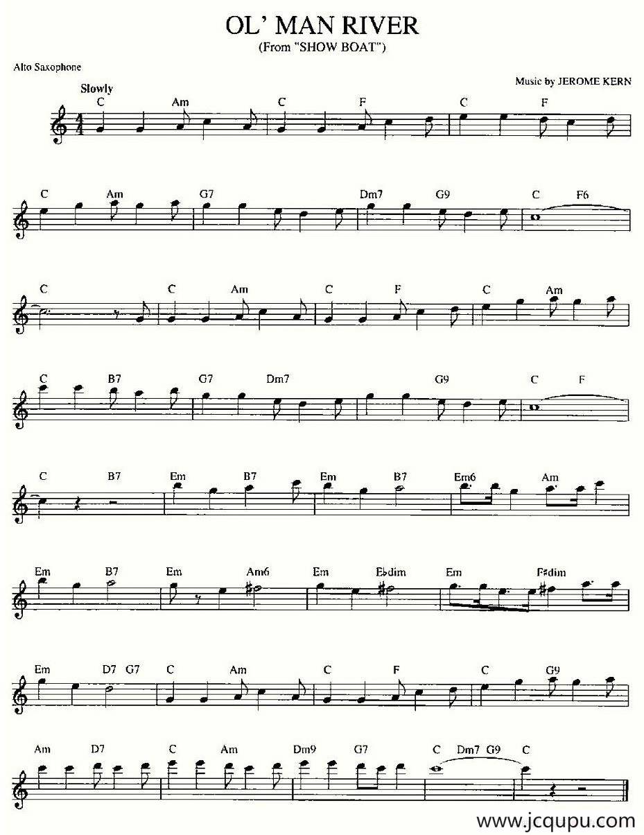 OL'MAN RIVER简谱