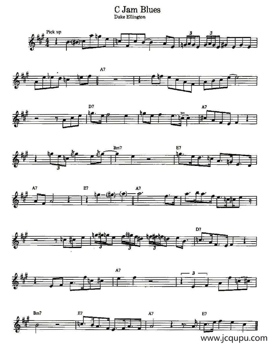 C Jam Blues简谱