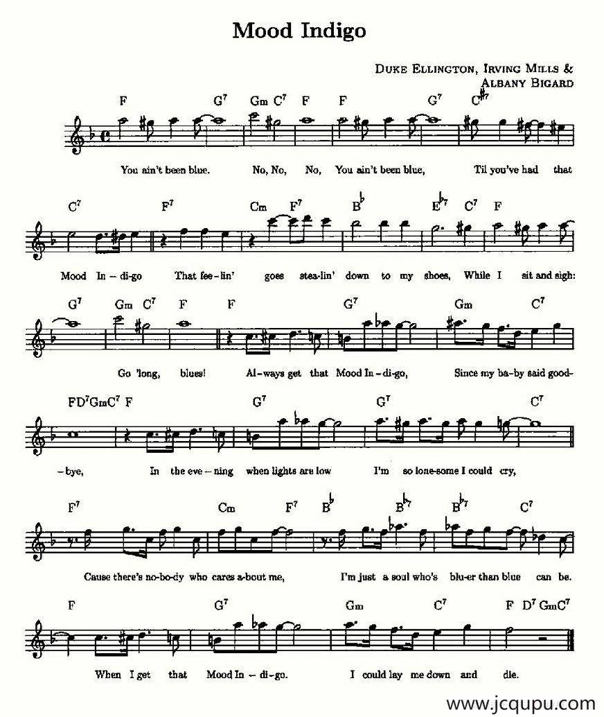 Mood Indigo简谱