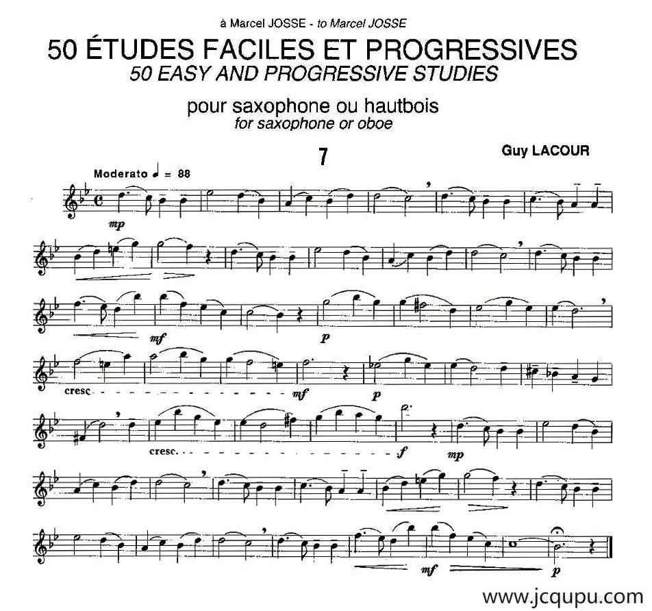 Guy Lacour 50 首萨克斯练习曲之七简谱