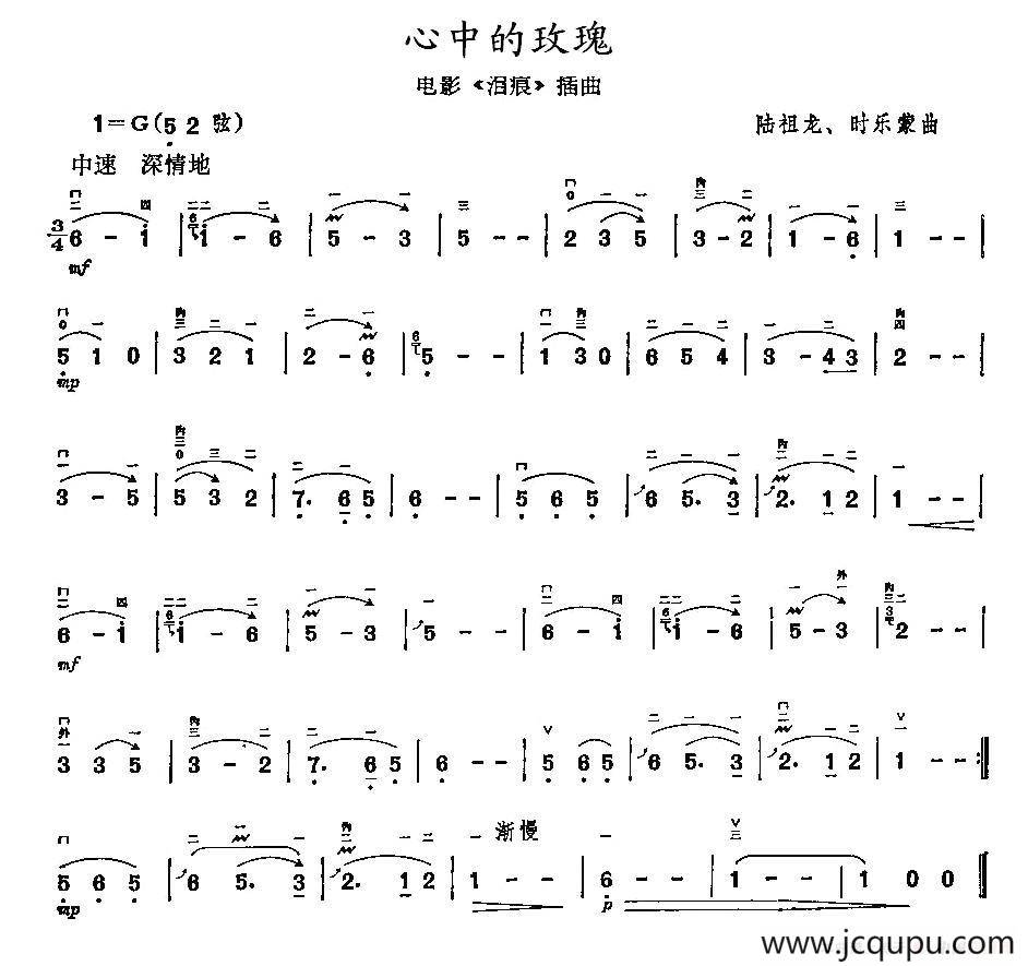 心中的玫瑰简谱