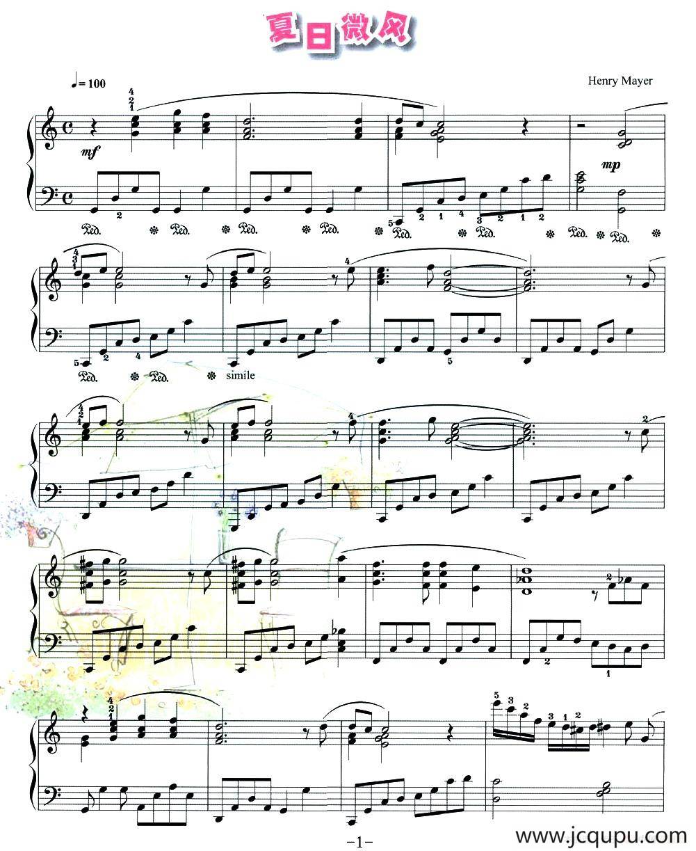 夏日微风简谱