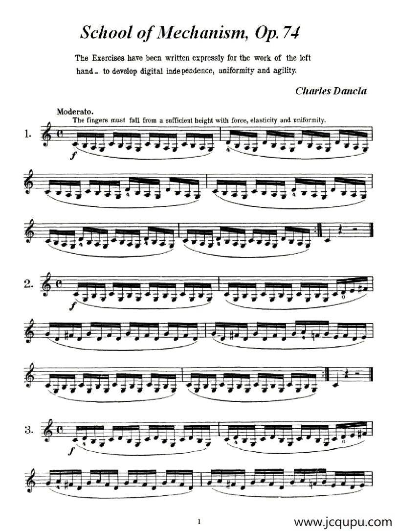 School of Mechanism,Op.74（小提琴技巧 作品.74）简谱