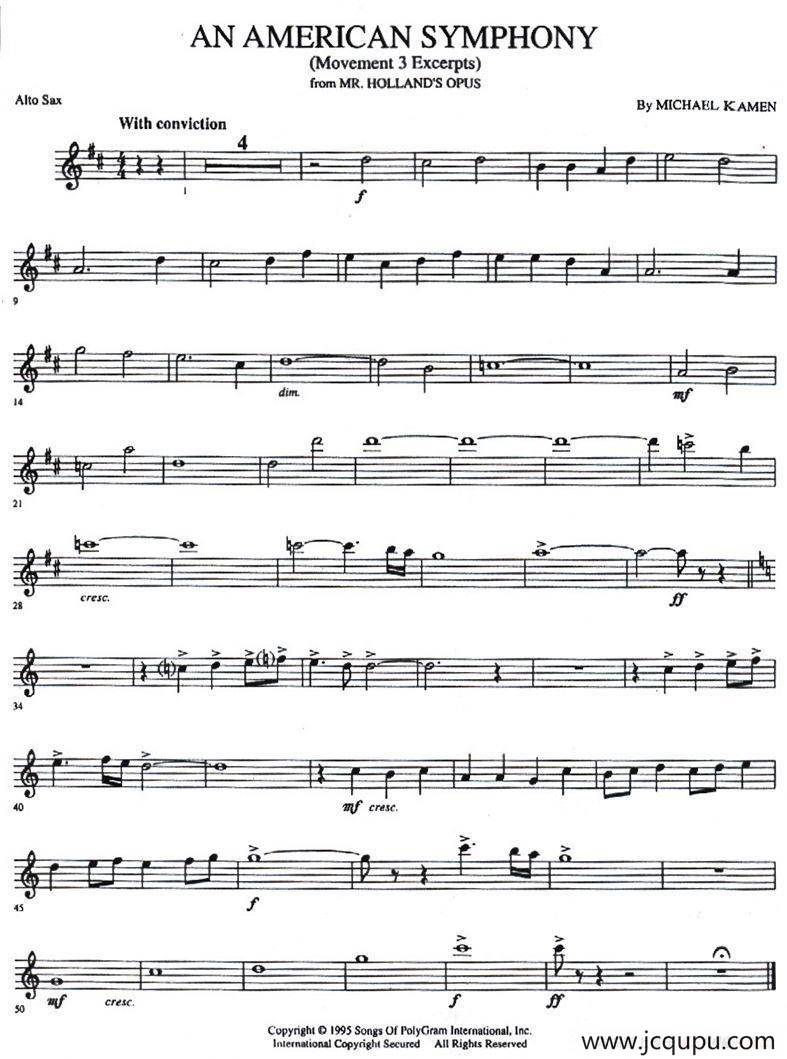AN AMERICAN SYMPHONY简谱