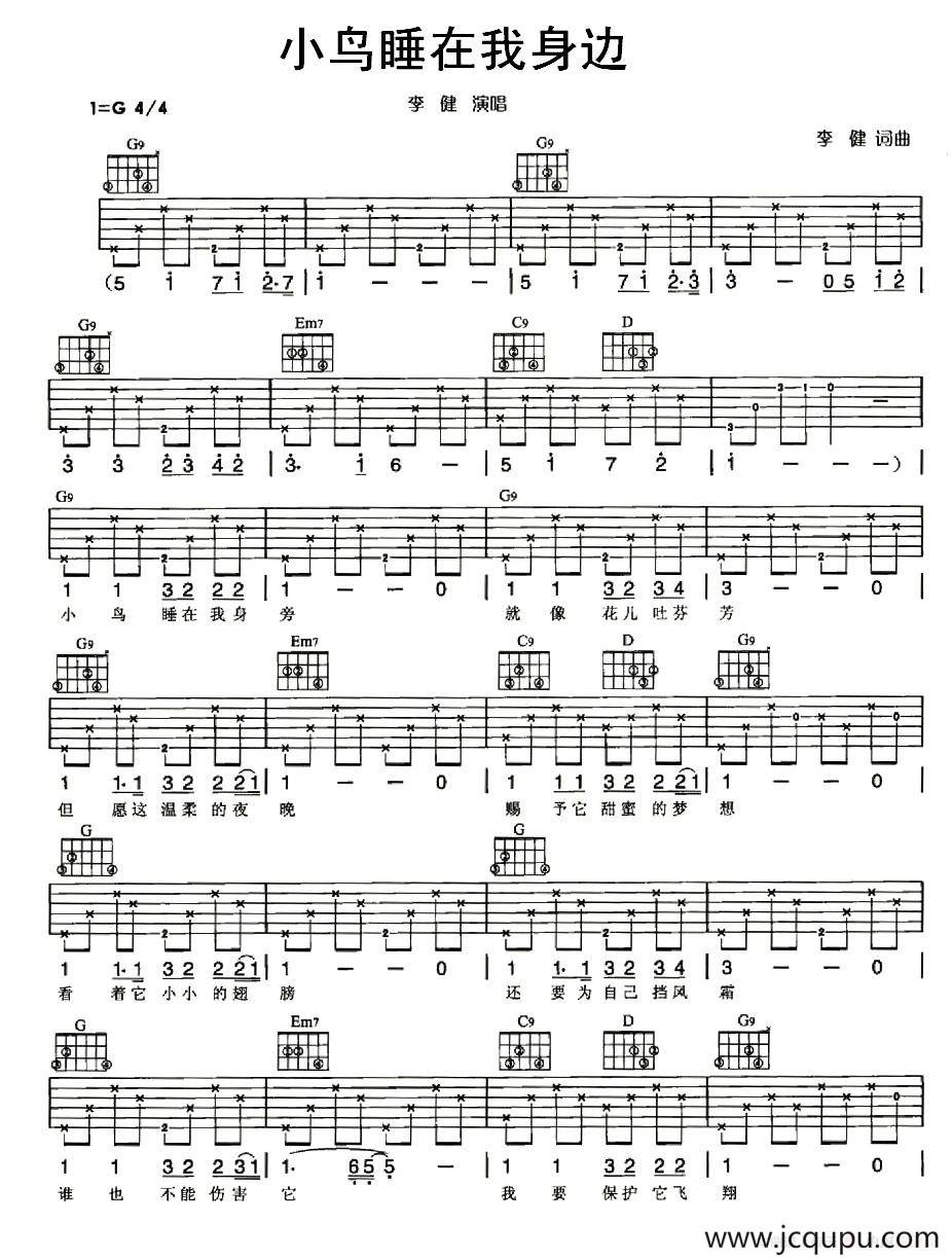 小鸟睡在我身边简谱