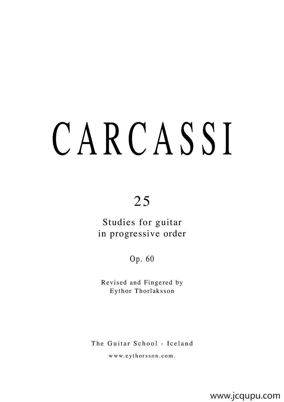 卡尔卡席25首练习曲之1——5简谱