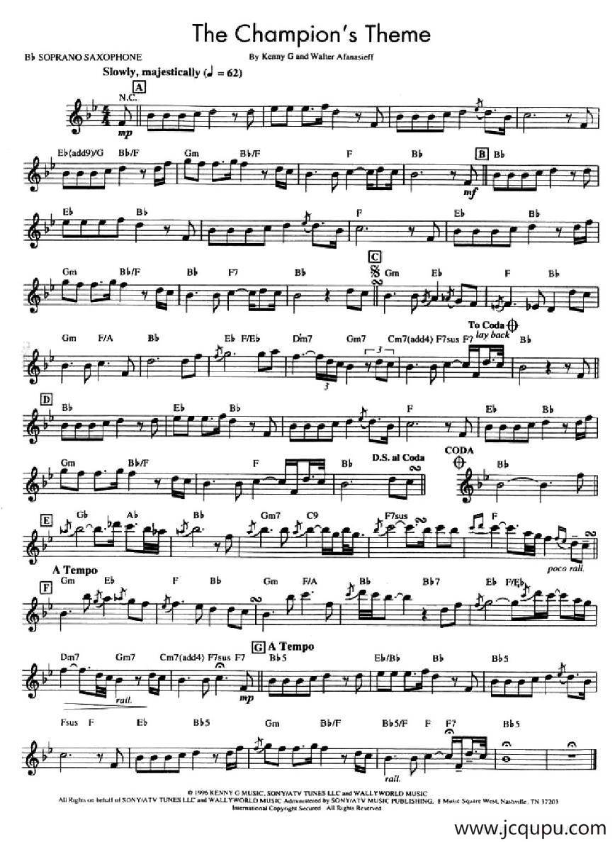 The Champion's Theme简谱