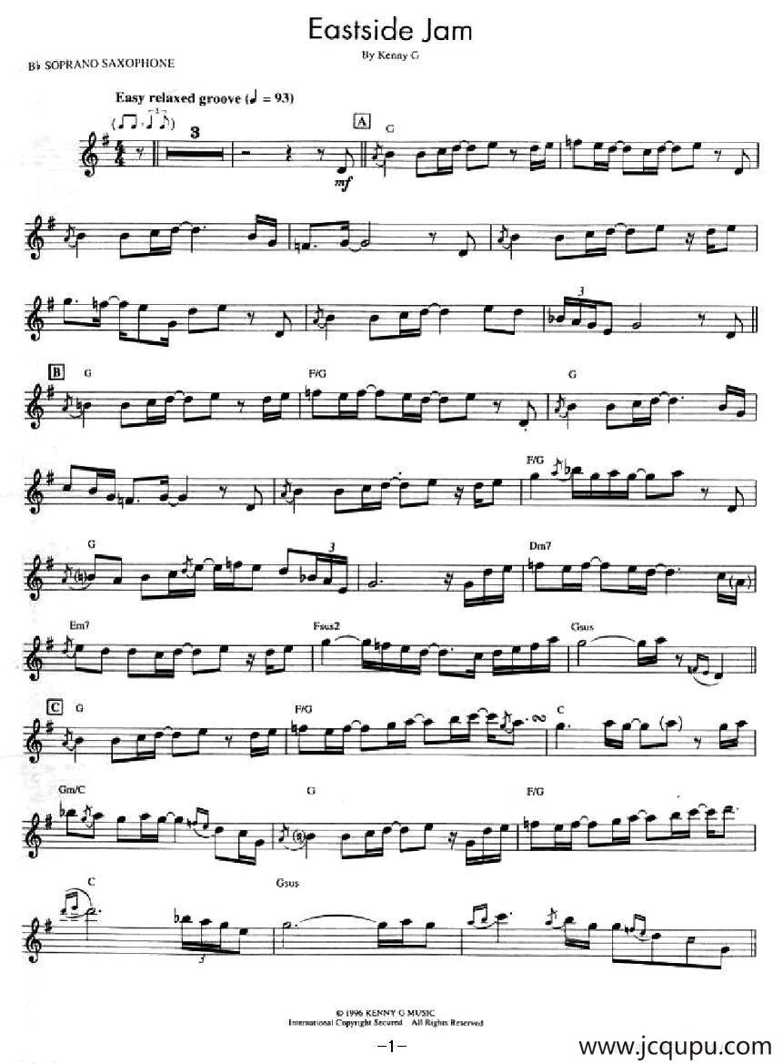 Eastside Jam简谱