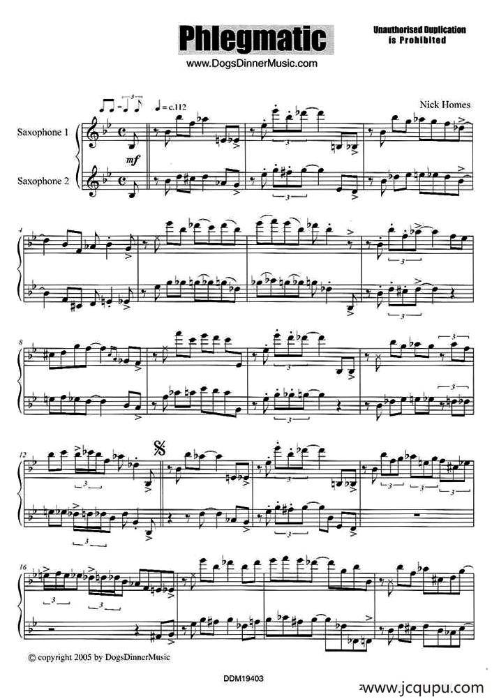 Phlegmatic（二重奏）简谱