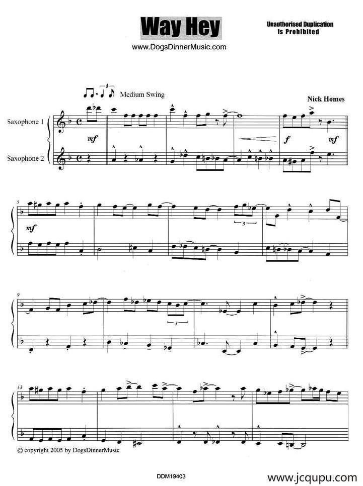 Way Hey（二重奏）简谱