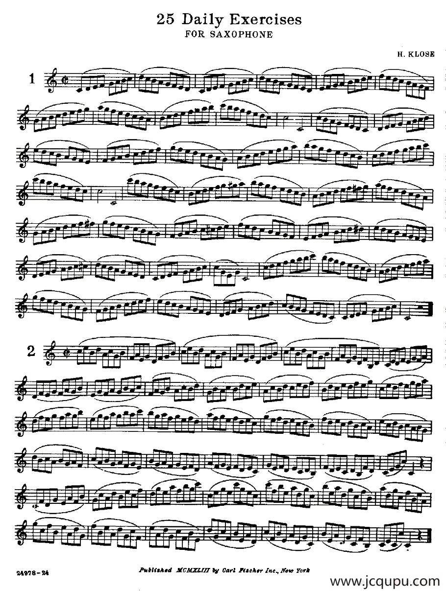 25 Daily Exercises 之1、2简谱