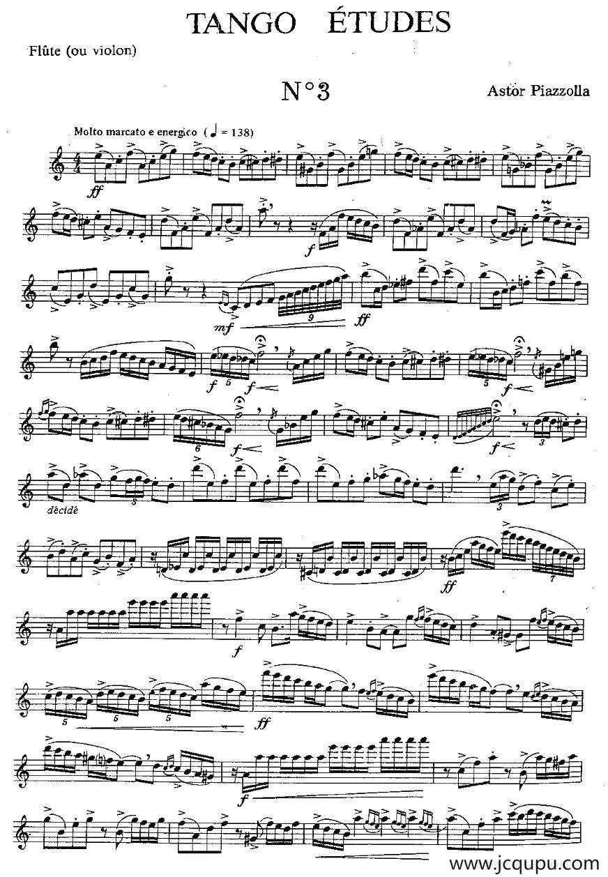 Tango Etudes 之三简谱