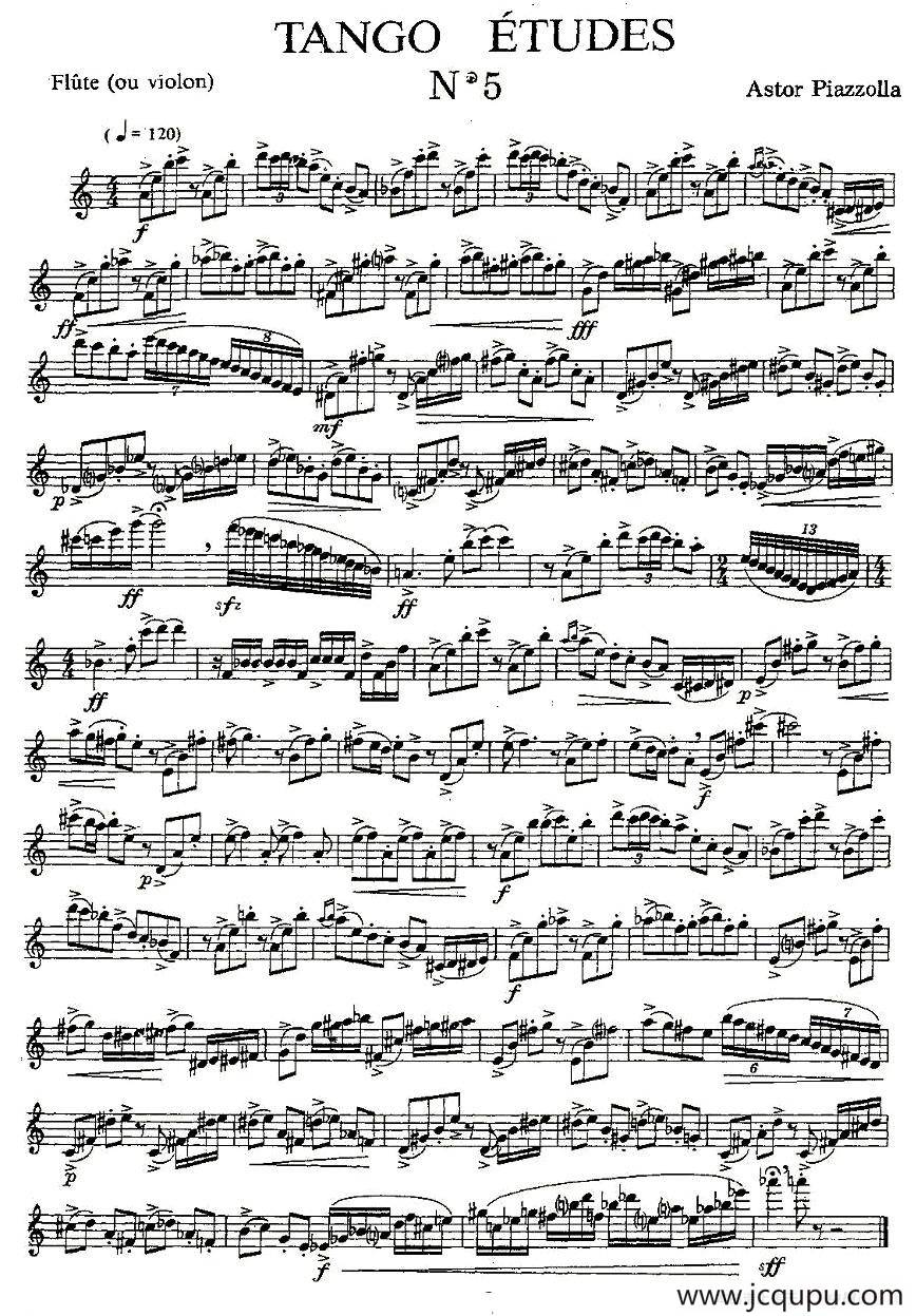 Tango Etudes 之五简谱