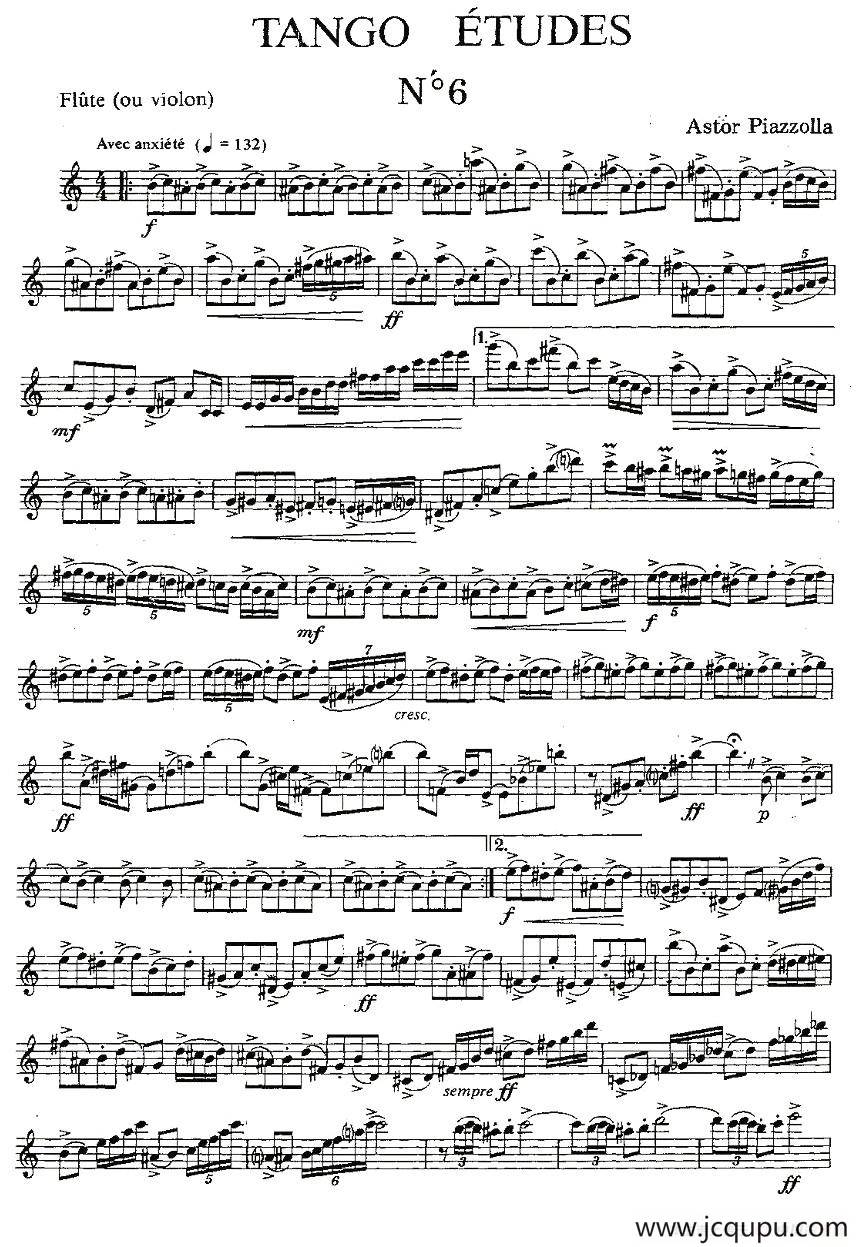 Tango Etudes 之六简谱