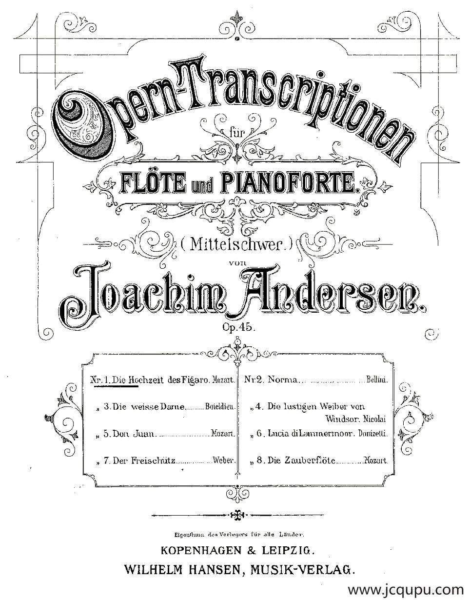 Opern-Transcriptionen.Op.45-1（长笛+钢琴伴奏）简谱